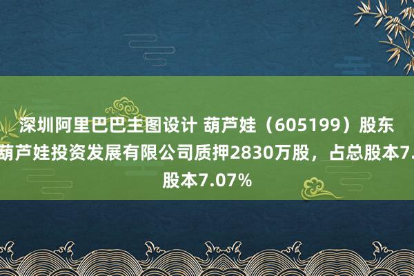 深圳阿里巴巴主图设计 葫芦娃（605199）股东海南葫芦娃投资发展有限公司质押2830万股，占总股本7.07%