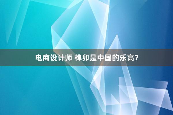 电商设计师 榫卯是中国的乐高？